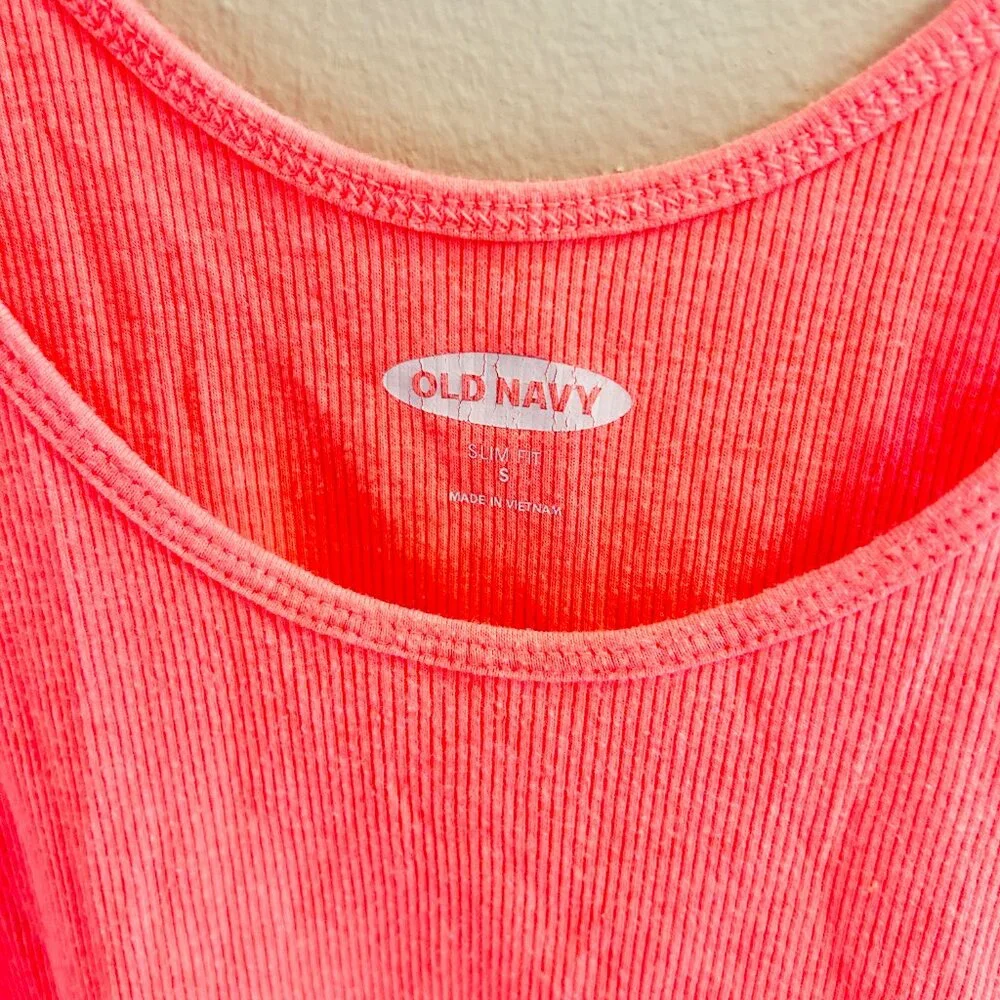Old Navy First-Layer Rib-Knit Tank Top Bundle Womens Size Small Pink Orange - Picture 9 of 13